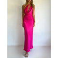 Damen Maxi-Kleid mit schulterfreiem Schnitt und elegantem Drapierungsdesign Shopnory