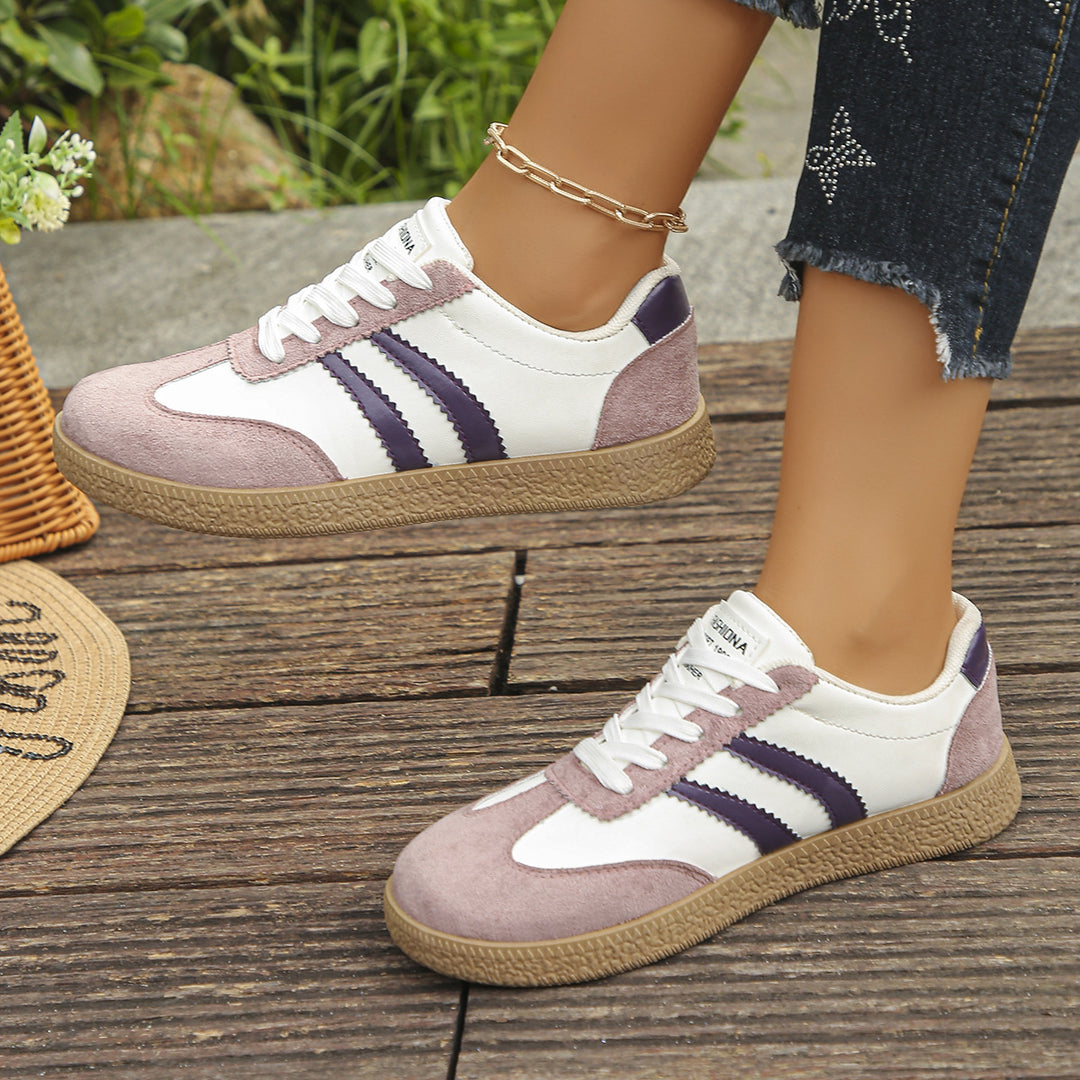 Damen Retro-Sneaker mit Velours-Overlays, Zierstreifen und profildetails Shop Nory