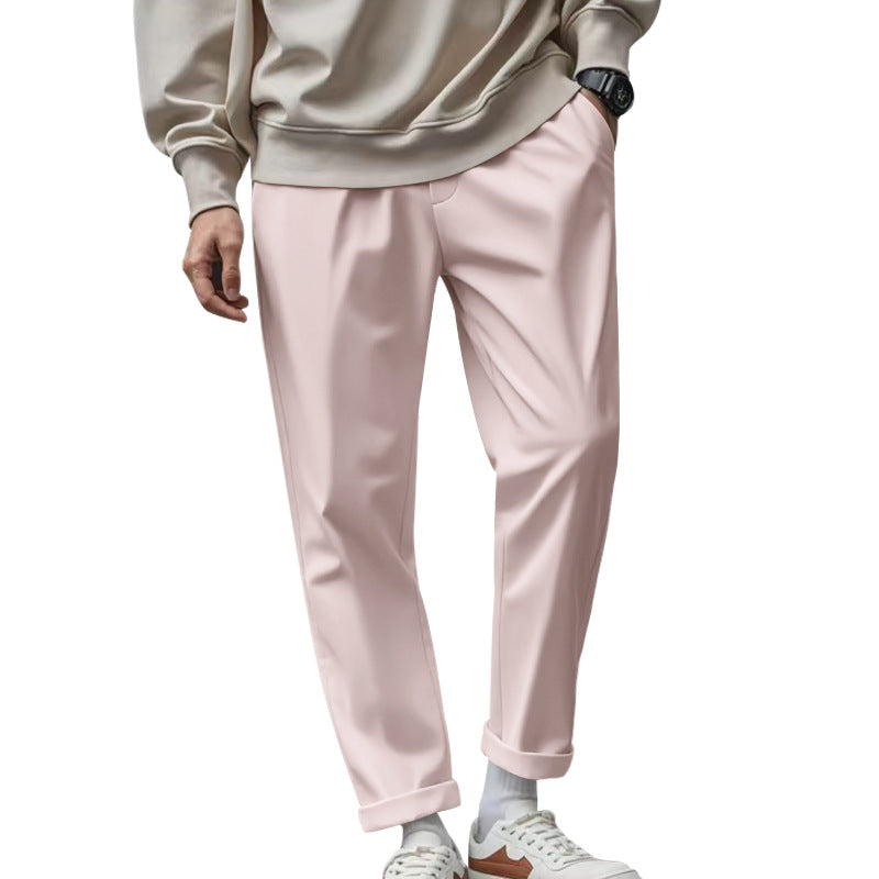 Herren elegante Freizeithose mit lockerem Schnitt und atmungsaktiver Struktur