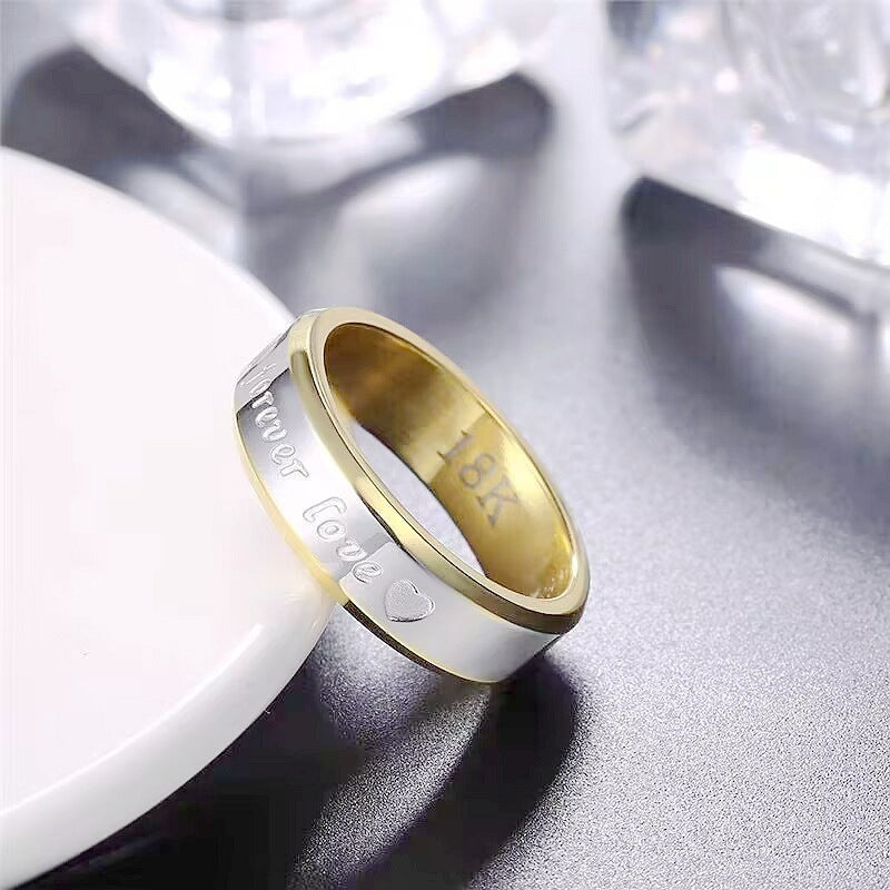 Herren Ring mit eingraviertem Liebesschriftzug und edler zweifarbiger Oberfläche Shop Nory