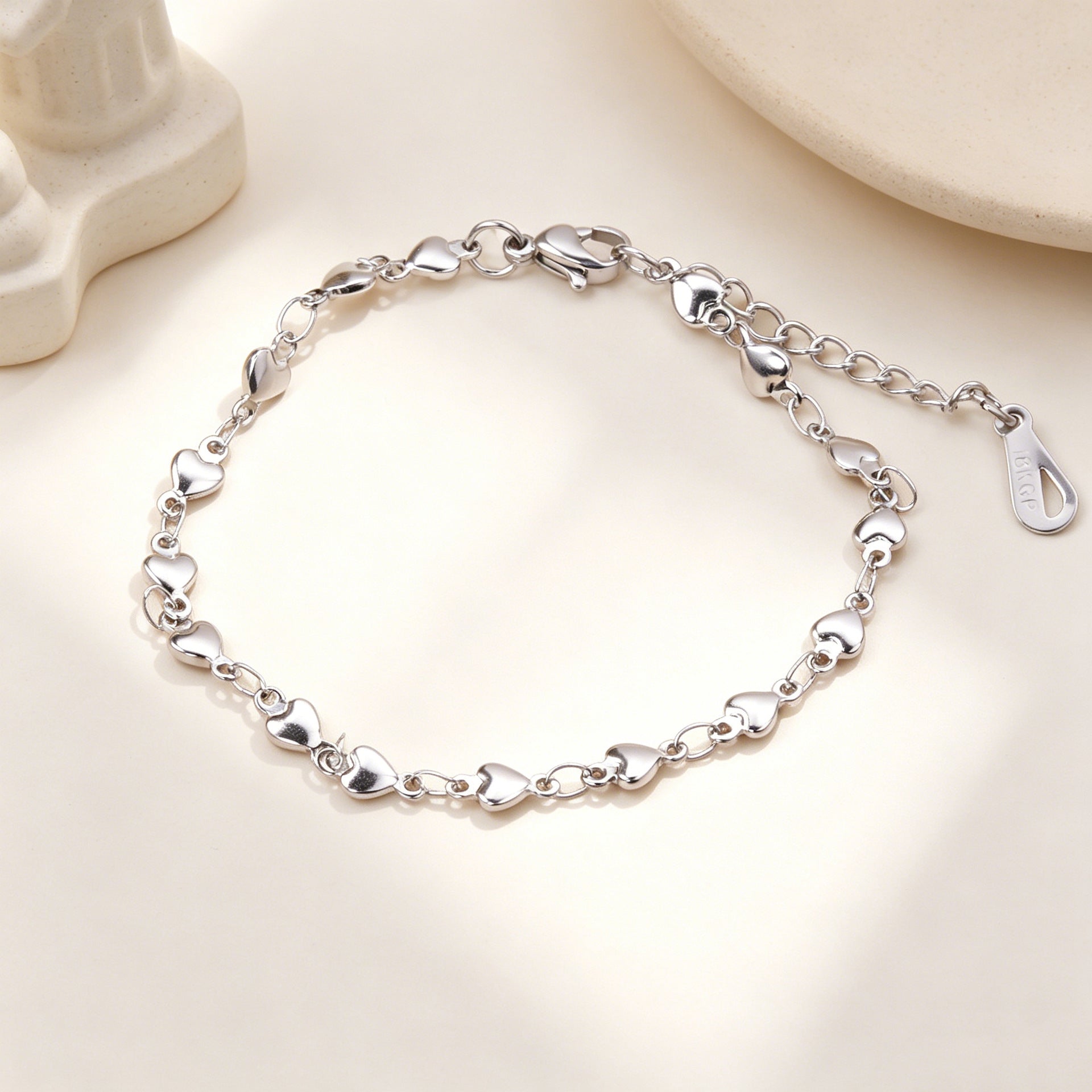 Damen Herzförmiges Edelstahl Armband Shop Nory