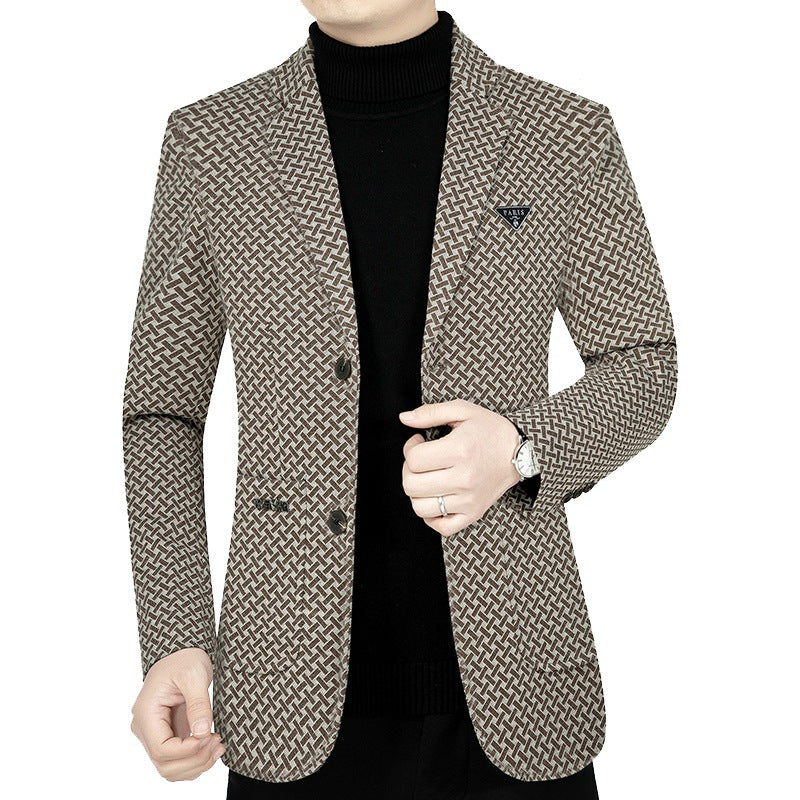 Herren Schlankgeschnittenes Sakko mit geometrischem Muster und leichtem Stretch Shop Nory