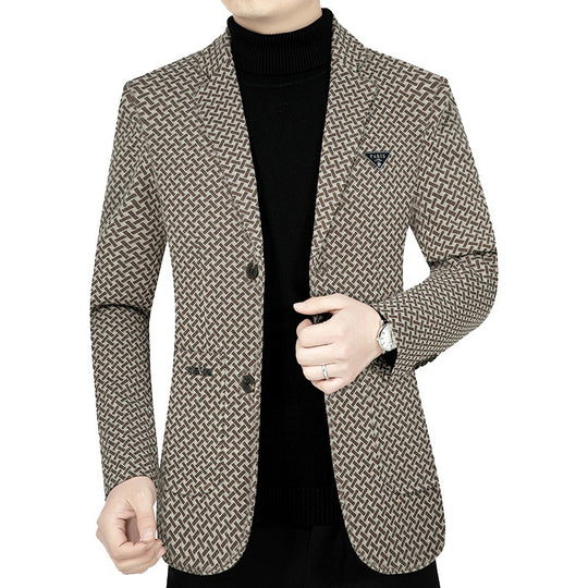Herren Schlankgeschnittenes Sakko mit geometrischem Muster und leichtem Stretch Shop Nory