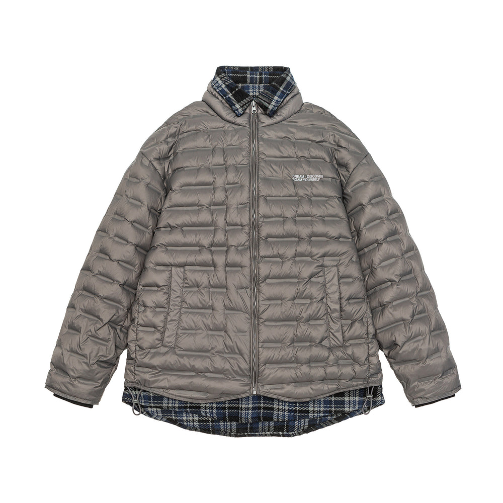 Herren Leichte gesteppte Hybridjacke mit kariertem Innenfutter und Tunnelzug Shop Nory