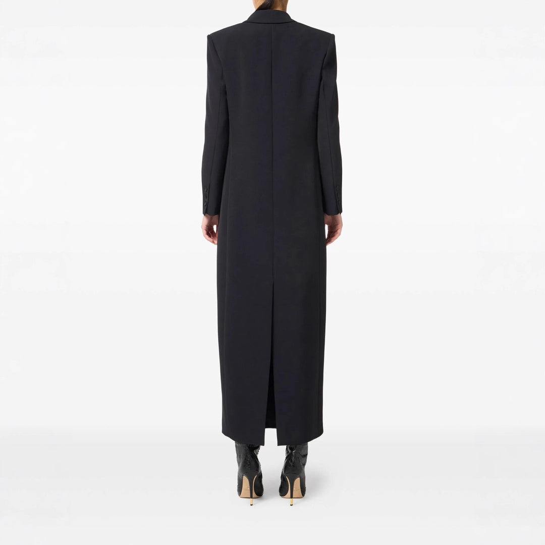 Damen Doppeltreihiger lang geschnittener Wollmantel mit spitzem Revers Shop Nory
