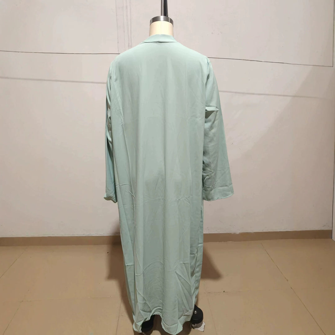 Damen Langer Kaftan‑Mantel mit fließender V‑Ausschnitt Drapierung Shop Nory