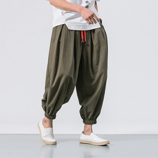 Herren ausgefallene Ballonhose im Haremstil mit Faltenwurf, elastischem Bund und Kordelzug Shop Nory