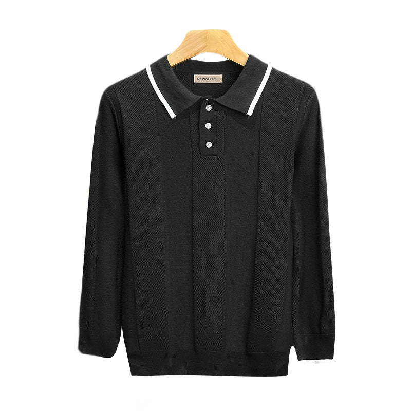 Herren trendiges Langarm-Polo Shop Nory