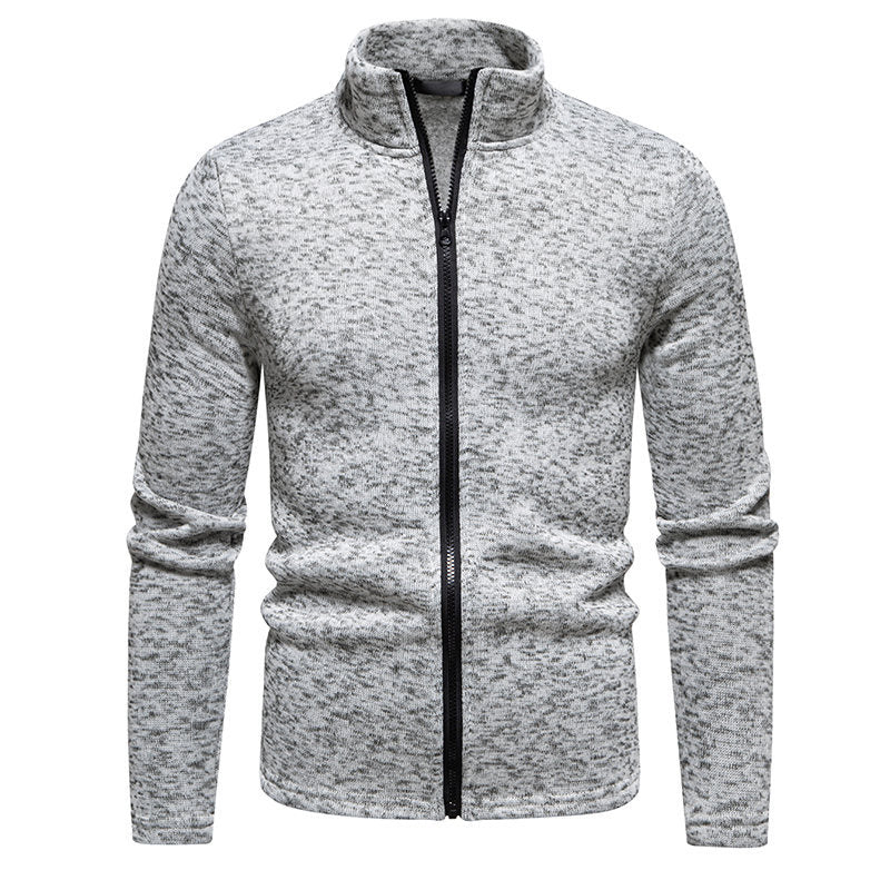 Herren Fleecejacke mit hoher Stehkragen und durchgehendem Reißverschluss
