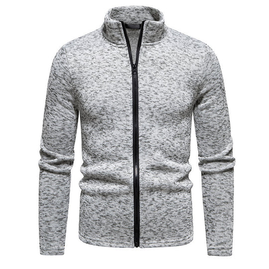 Herren Fleecejacke mit hoher Stehkragen und durchgehendem Reißverschluss