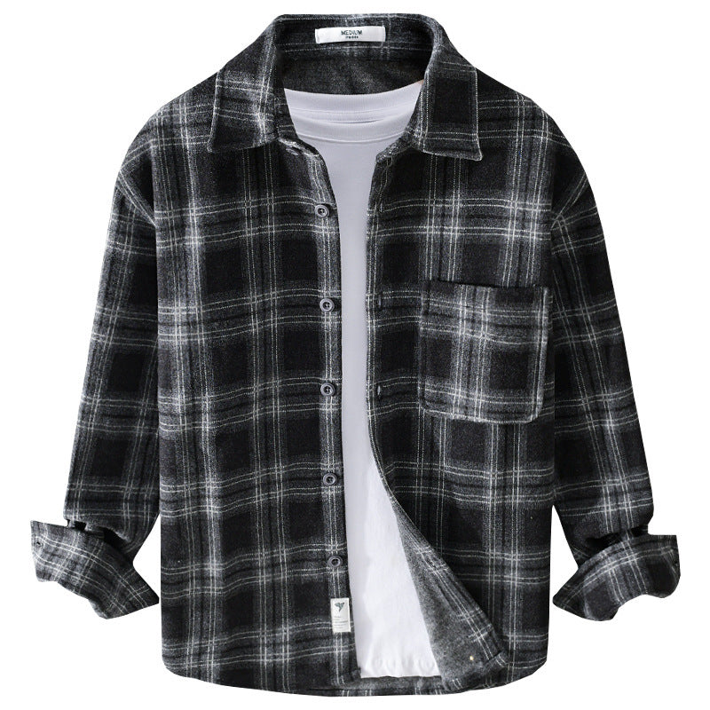 Herren Karo-Flanell-Overshirt mit Brusttasche und Relaxed-Fit Shop Nory