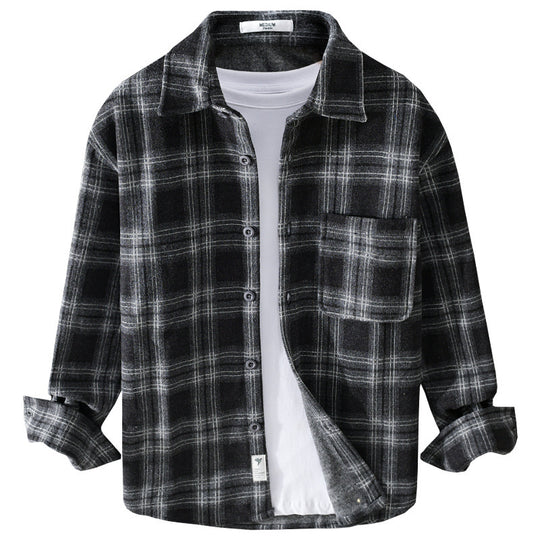 Herren Karo-Flanell-Overshirt mit Brusttasche und Relaxed-Fit Shop Nory