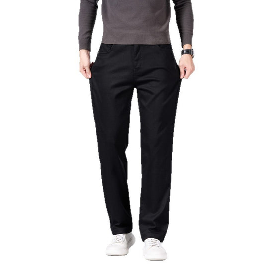Herren Gerade geschnittene Baumwoll-Chinohose mit Komfortbund und Eingriffstaschen Shop Nory