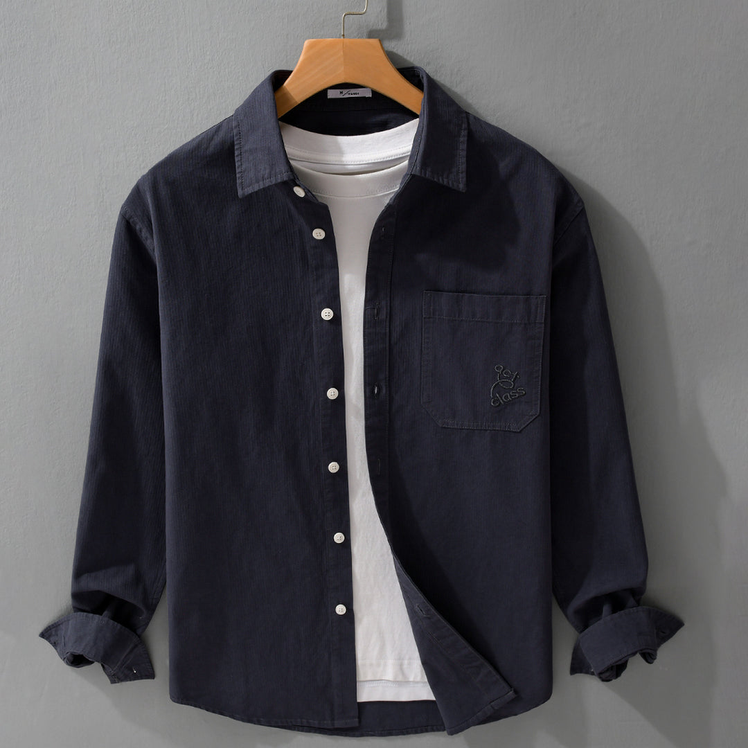 Herren Feines Cord-Überhemd im Overshirt-Stil mit Kentkragen und aufgesetzter Brusttasche Shop Nory