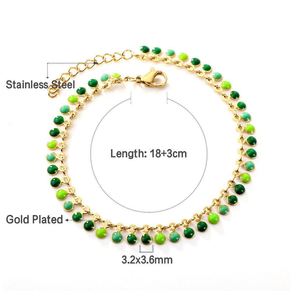 Damen Armband aus Edelstahl mit bunten Herz-Elementen und feiner Goldbeschichtung Shop Nory