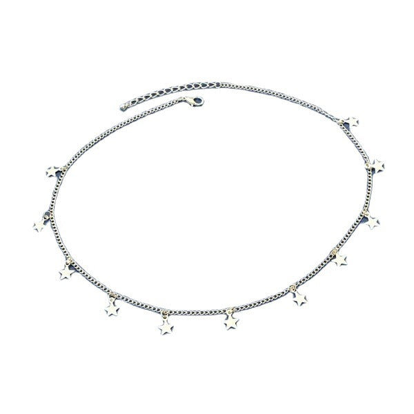 Damen Halskette mit funkelnden Sternen und zartem Design Shop Nory