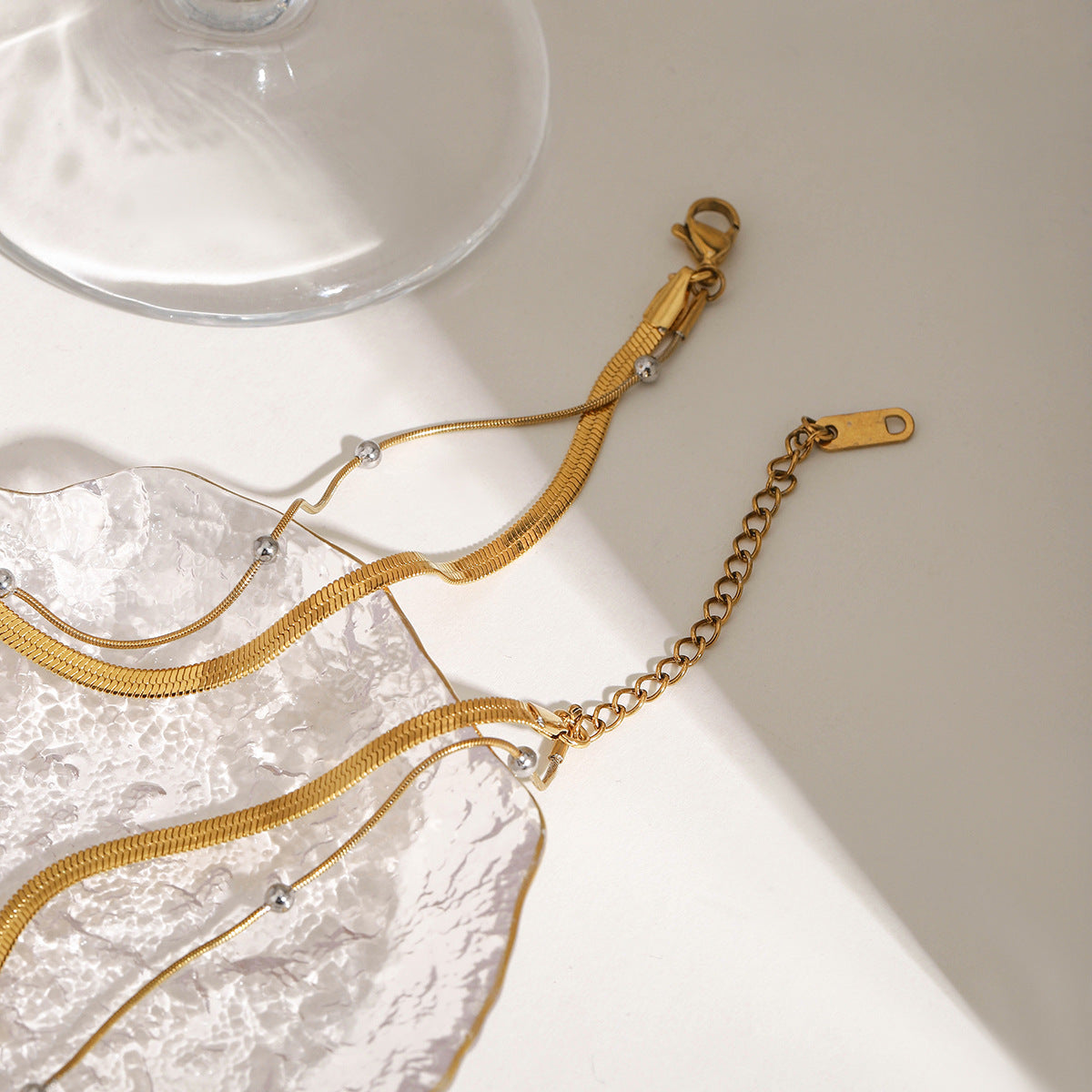 Damen elegante Halskette mit doppeltem Design und hypoallergener Edelstahlverarbeitung Shop Nory