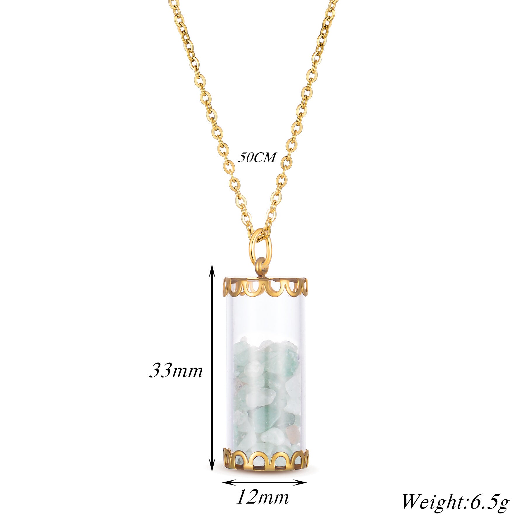 Damen elegante Halskette mit stilvollem Glaskapsel-Anhänger Shop Nory