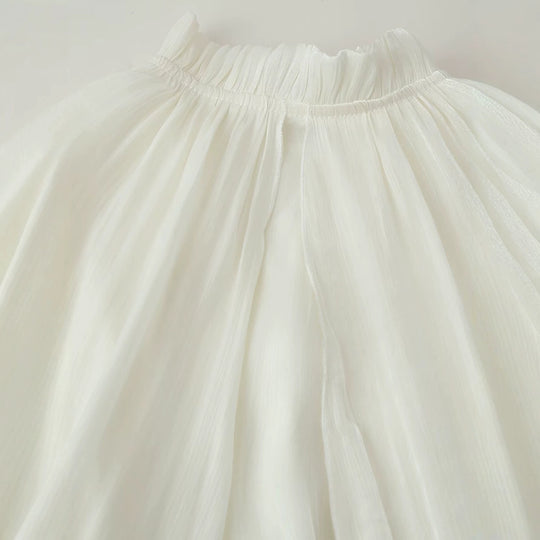Damen Maxikleid mit Volant‑Cape, mehrlagigem Stufenrock und Stehkragen Shop Nory