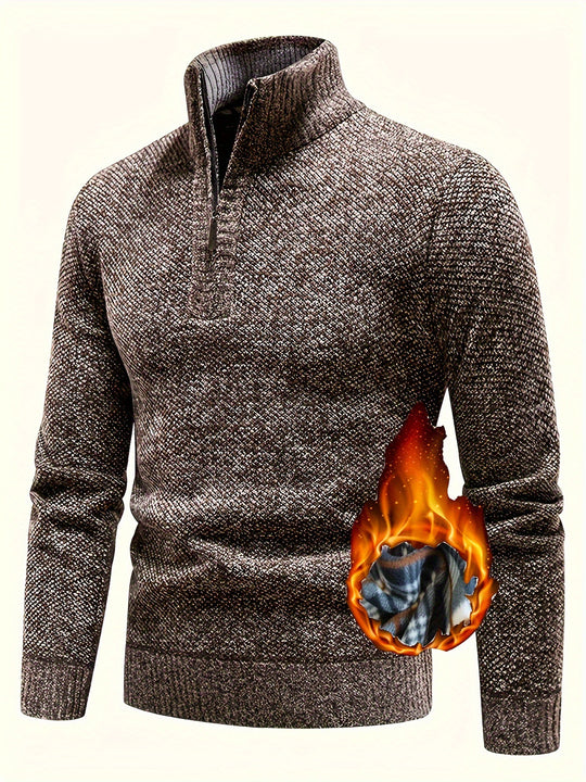 Herren Thermo-Strickpullover mit Stehkragen und Halbzip Shop Nory