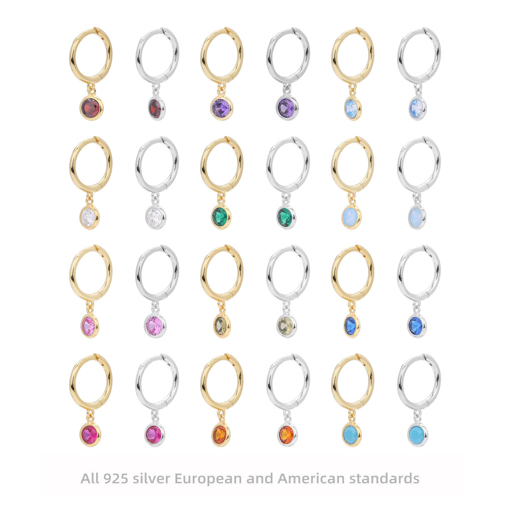 Damen Ohrhänger mit Smoky Zirkon-Anhängern aus hochwertigem 925 Sterling Silber Shop Nory