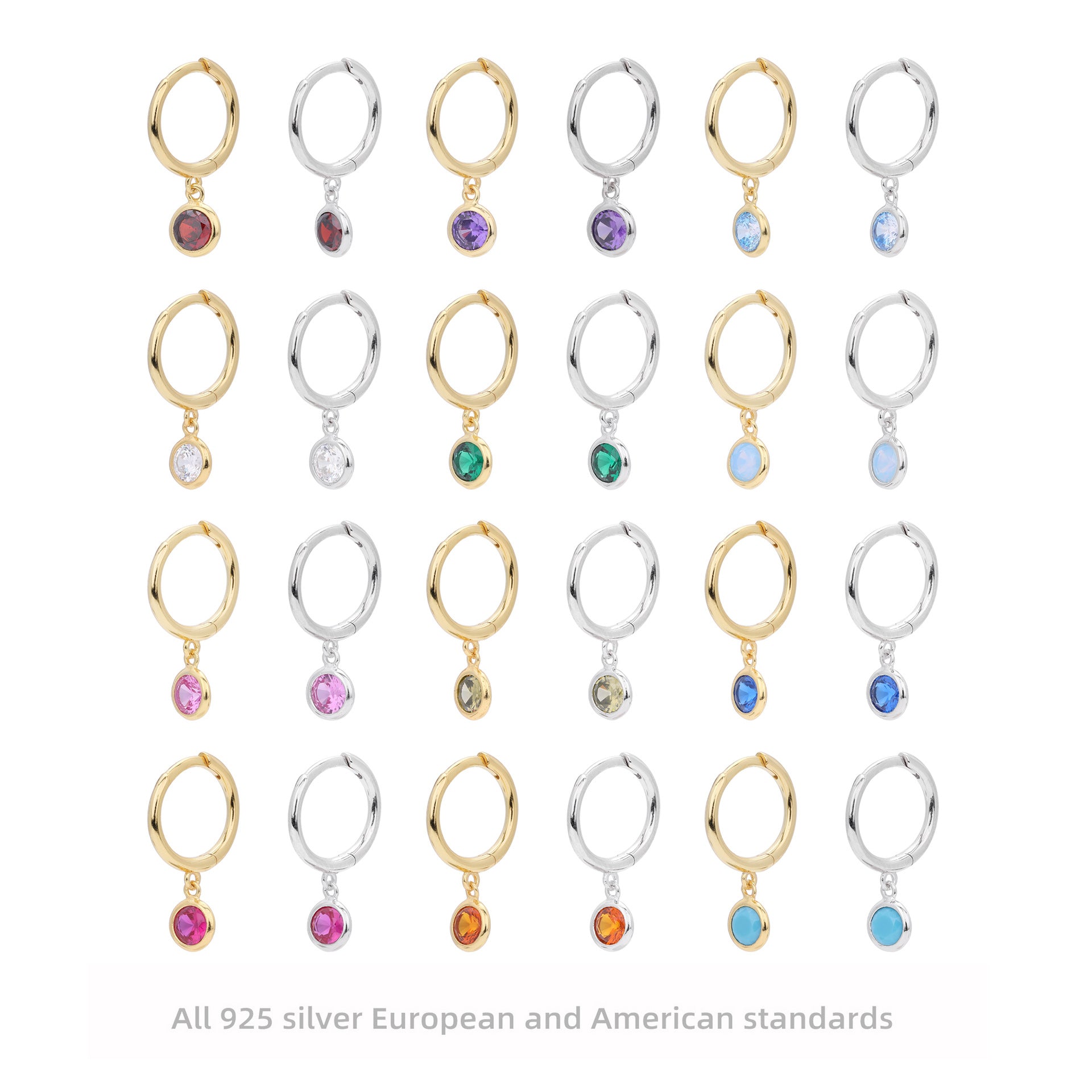 Damen Ohrhänger mit Smoky Zirkon-Anhängern aus hochwertigem 925 Sterling Silber Shop Nory