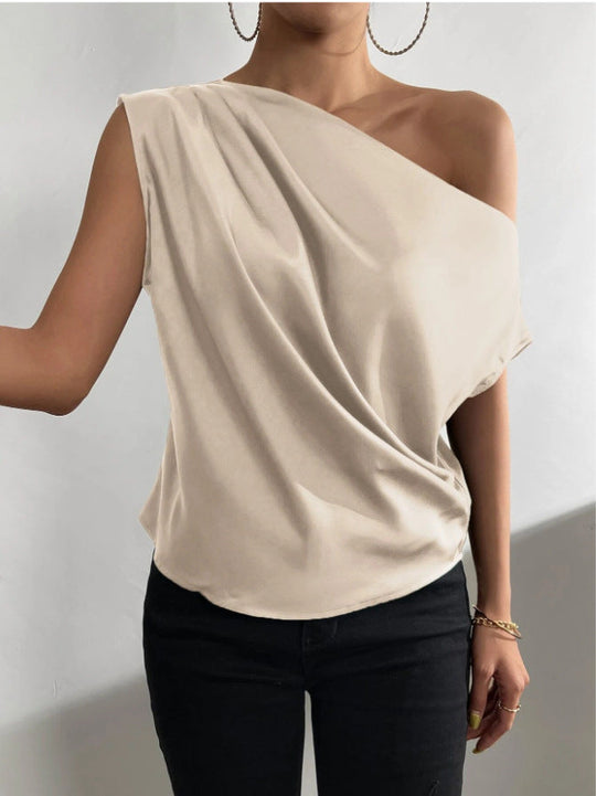Damen Elegantes, schulterfreies Satinoberteil