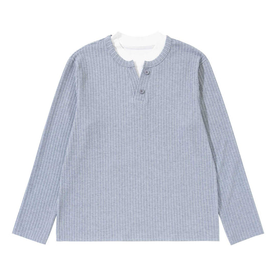 Unisex Feinstrukturierter Rippsweater mit Henley-Ausschnitt Shop Nory