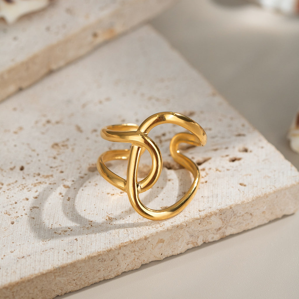Damenring aus Edelstahl mit einzigartigem, modernem Design Shop Nory