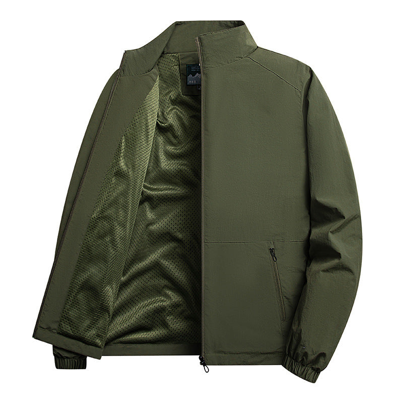Herren Leichte windabweisende Fleecejacke mit Stehkragen und Reißverschlusstaschen Shop Nory