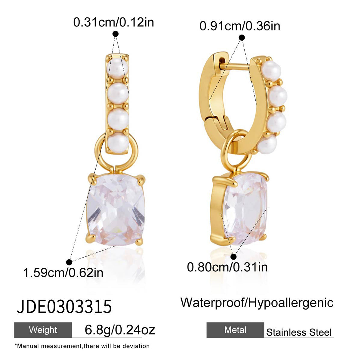 Damen Ohrhänger mit funkelndem Kristall-Design und eleganten Perlenakzenten Shop Nory