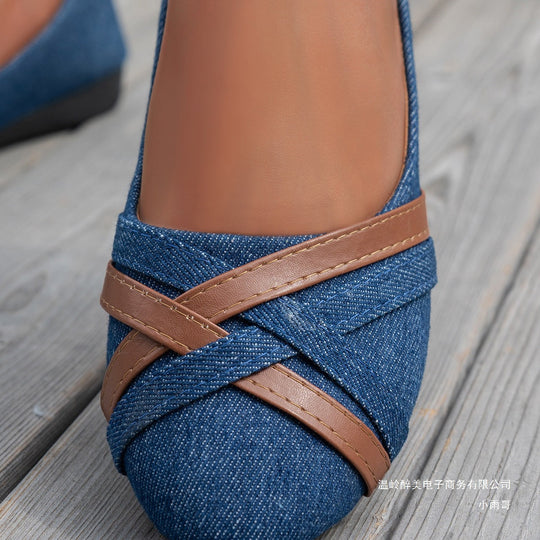 Damen Ballerinas mit elegantem Kreuzriemen