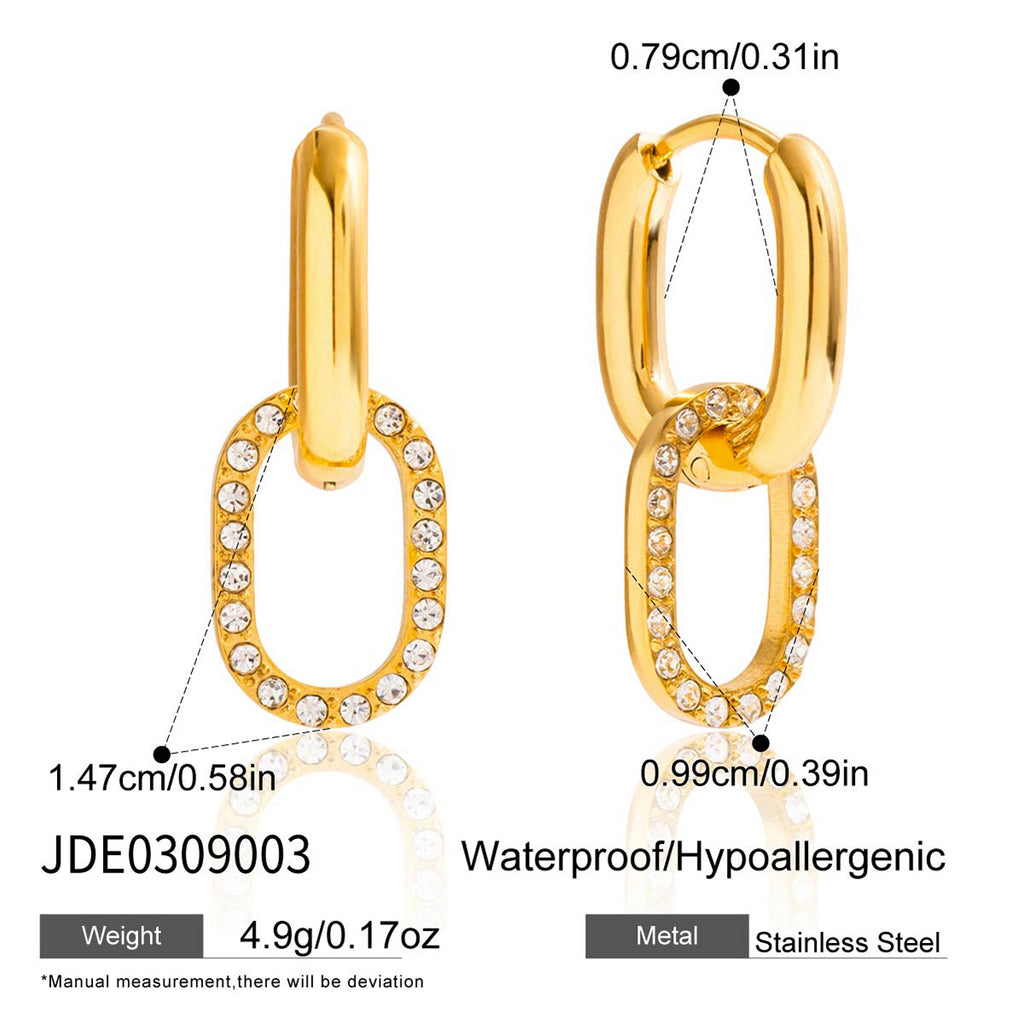 Damen Ohrhänger mit elegantem, funkelndem Zirkonia-Besatz und robustem Edelstahl Shop Nory