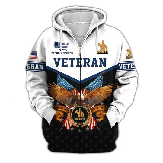Herren Kapuzensweater mit amerikanischem Veteranenmotiv Shop Nory