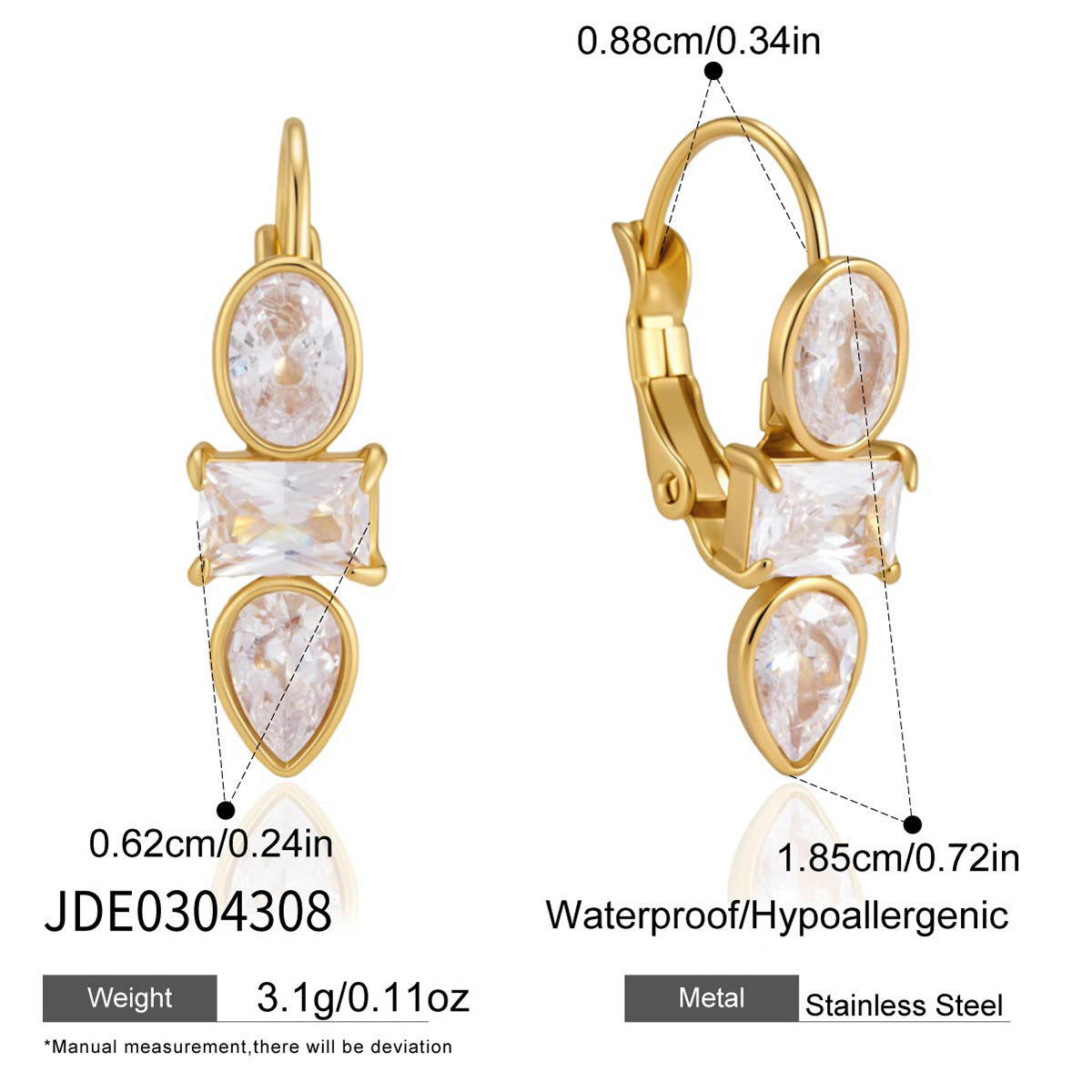 Damen elegante Ohrhänger mit funkelnden Zirkonia Shop Nory