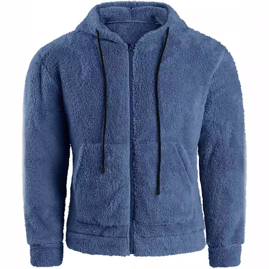 Herren nan kuschelige Teddyfleece Kapuzenjacke mit durchgehendem Reißverschluss Shop Nory