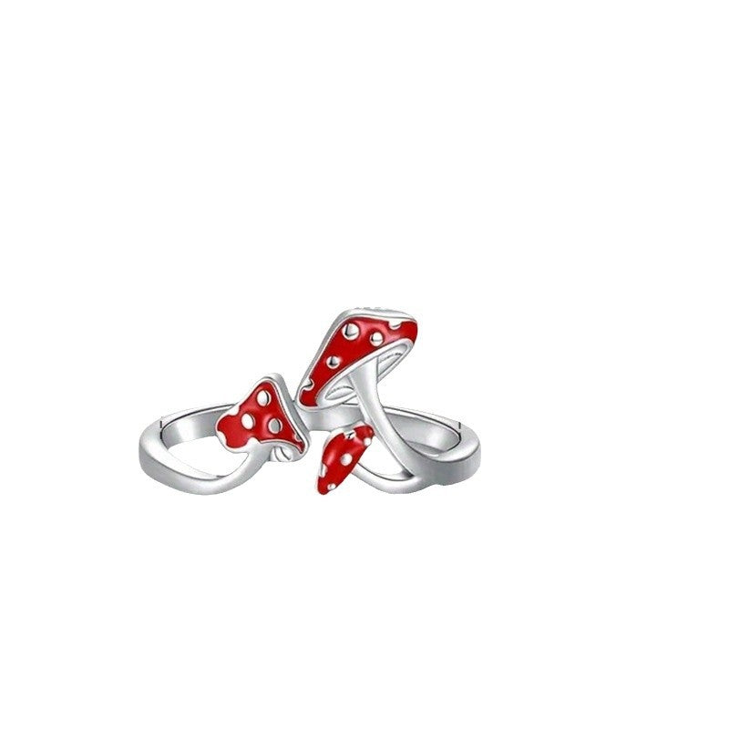 Damenring mit verspieltem Pilzdesign und detaillierter Emaille Shop Nory