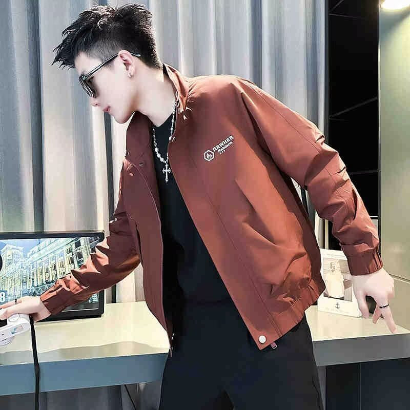 Herren Modernes Boxy‑Bomberjacke aus winddichtem Material mit Stehkragen und verdecktem Reißverschluss Shop Nory