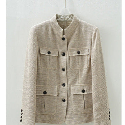 Damen Modische Kurzjacke mit Taschen Shop Nory