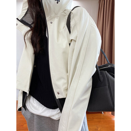 Damen Moderne Übergangsjacke mit extrahohem Kragen Shop Nory
