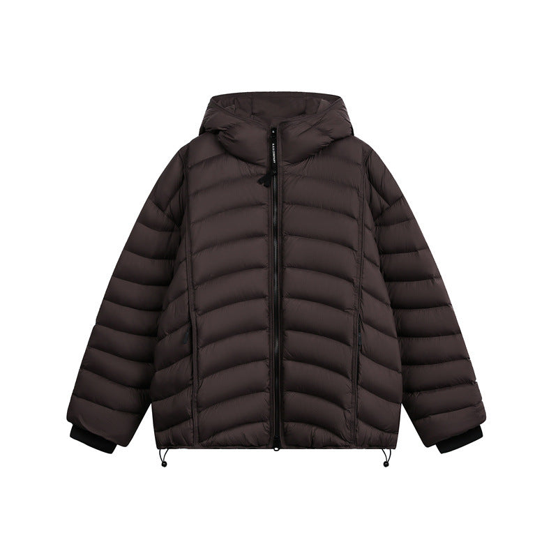 Damen Leichte Steppdaunenjacke mit Kapuze und verstellbarem Saum Shop Nory