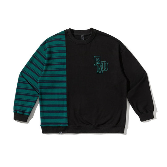 Herren Oversize-Sweatshirt im zweifarbigen Blockdesign mit Streifen Shop Nory