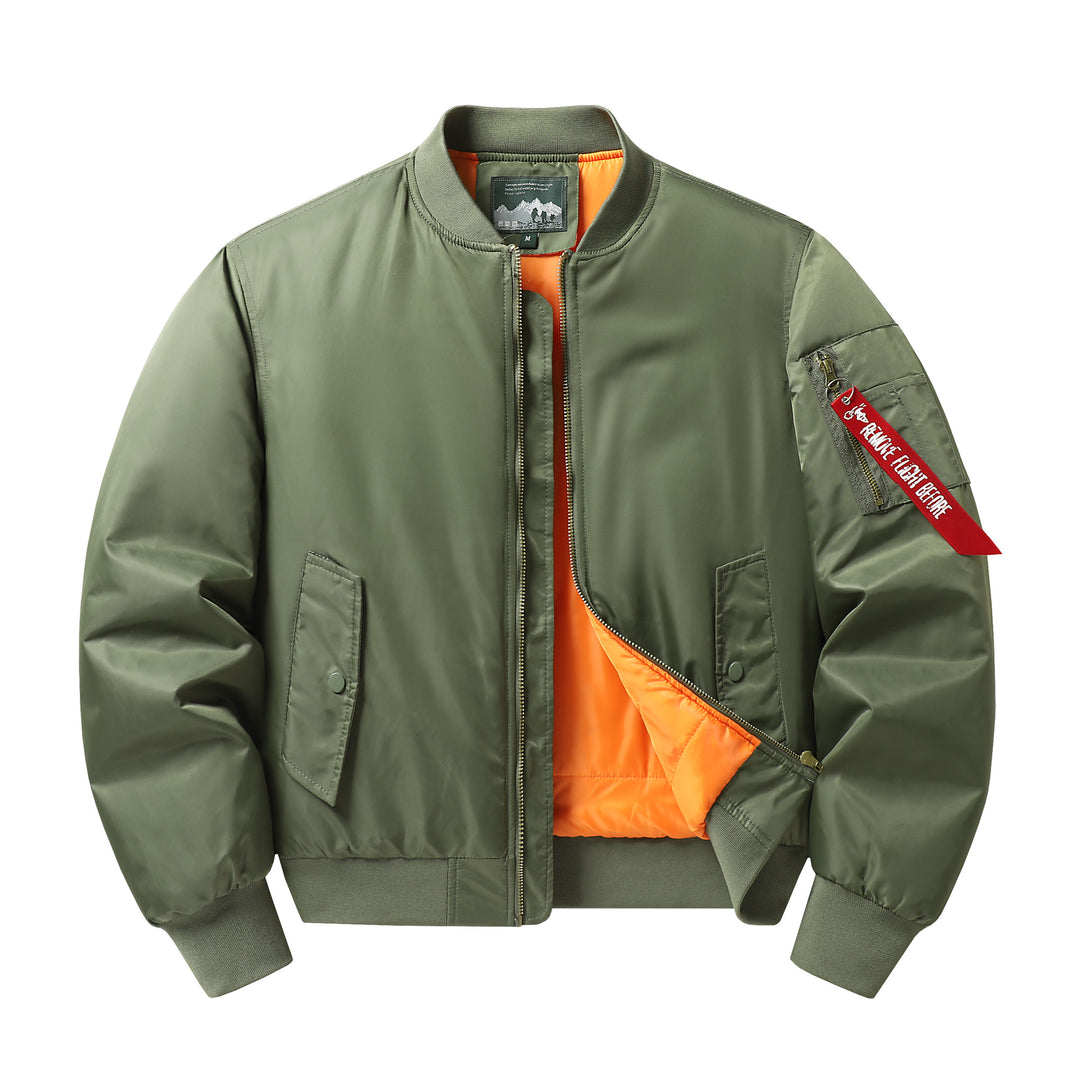 Herren Flieger-Bomberjacke mit kontrastfutter winddichtem Shell und Ärmel-Utilitytasche Shop Nory