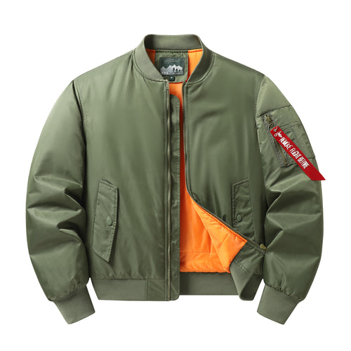 Herren Flieger-Bomberjacke mit kontrastfutter winddichtem Shell und Ärmel-Utilitytasche Shop Nory