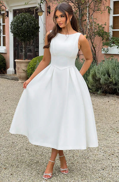 Damen Elegantes Maxikleid mit ausgestellten Ärmeln und raffiniertem Rock