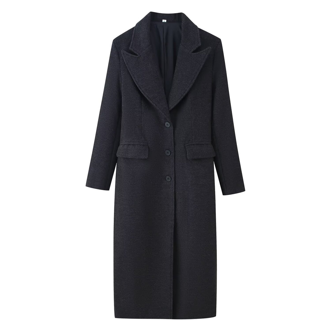 Damen Longline-Wollmixmantel mit Schalkragen und Pattentaschen Shop Nory