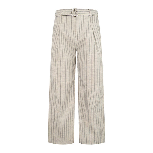 Damen Weite Leinen-Mix Culotte-Hose mit Hochbund und D-Ring-Gürtel Shop Nory