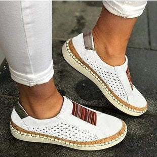Damen Komfort-Slip-On-Sneaker aus Veloursleder mit elastischem Mehrstreifen-Dehnband und geflochtenem Espadrille-Detail Shop Nory