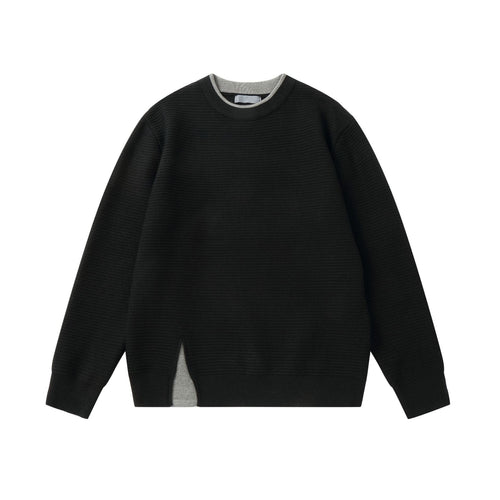 Damen Strukturiertes Rundhals-Sweatshirt mit seitlichem Keilschlitz Shop Nory