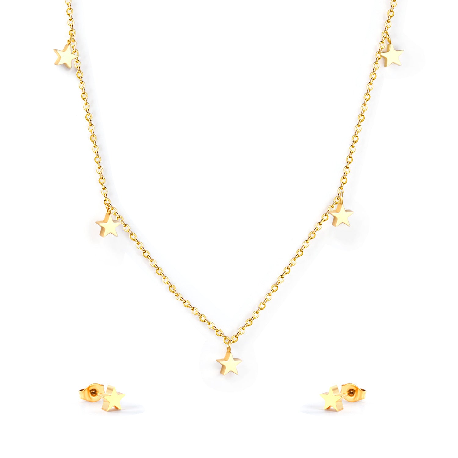 Damen Schmuckset mit funkelnden Sternanhängern Shop Nory